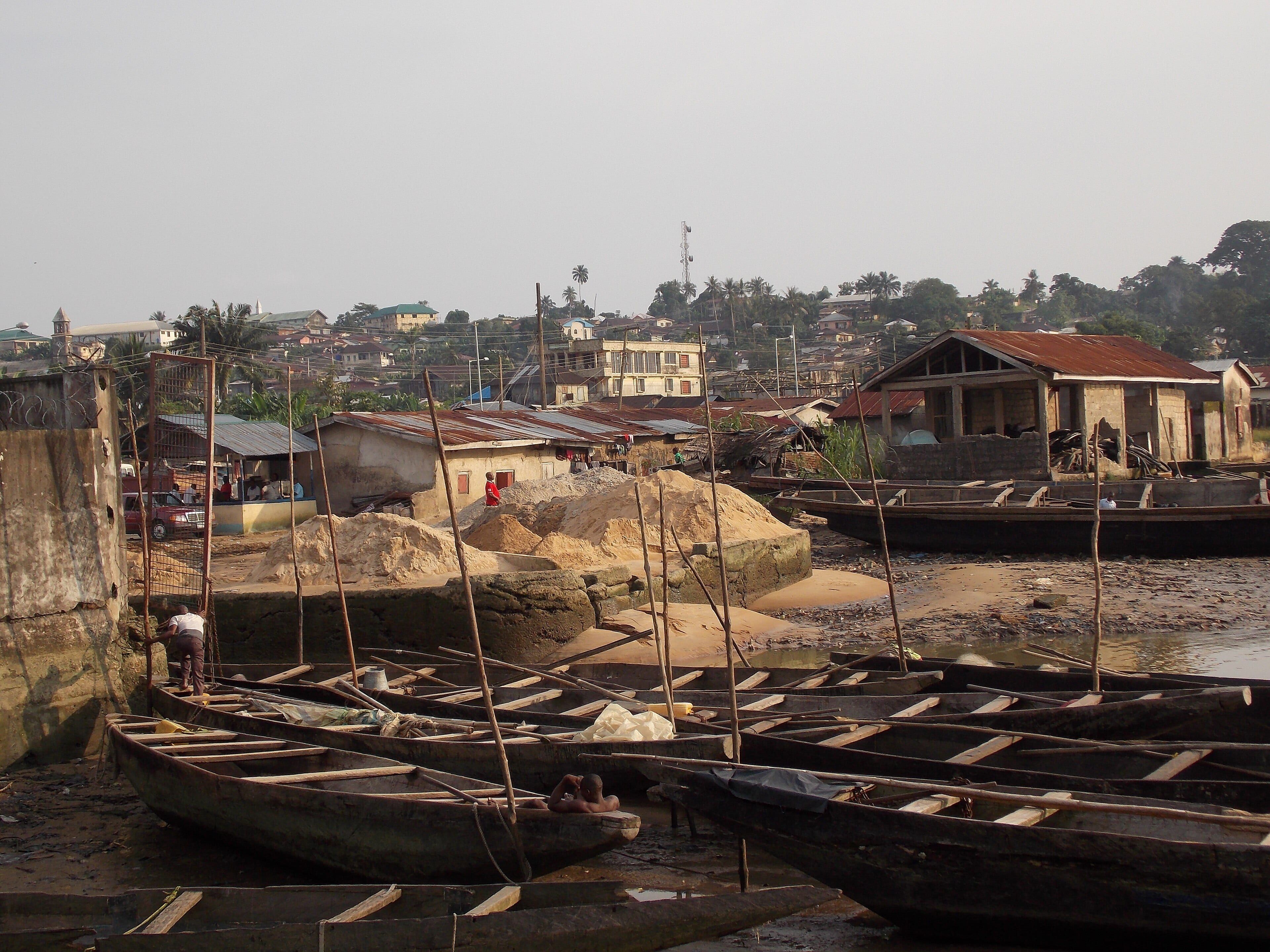 Fishermen at work, Calabar, Nigeria (illustration)